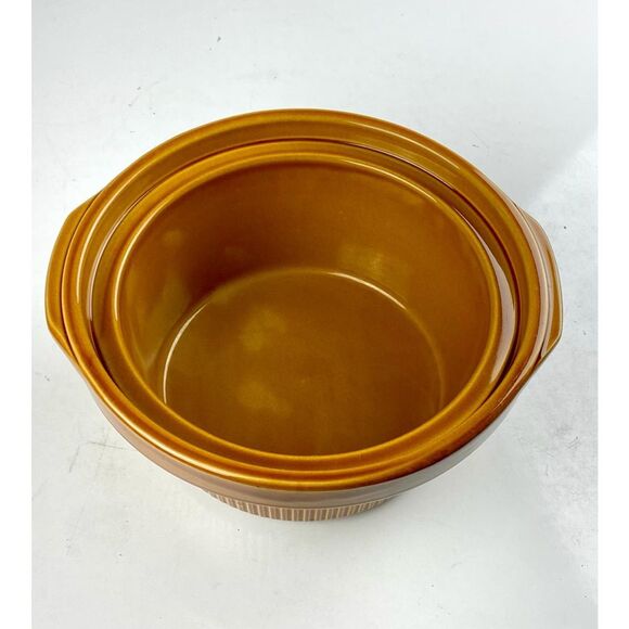 Rival J Crock Pot 5 Quart ROUND Replacement Brown Stoneware Insert Only CH2312 - Picture 2 of 5